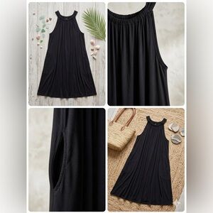 Time & Tru Black Halter Swim Cover-Up | Sizes 12-14